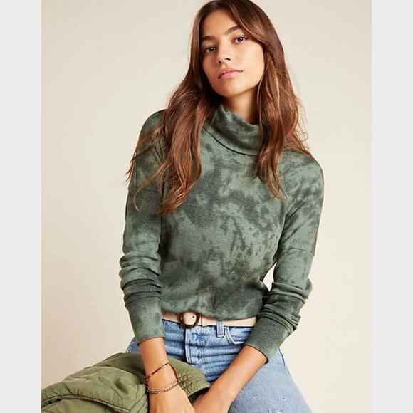 Michael Stars Mary Tie-Dyed Cowl-Neck Shirttail Tunic - Picture 1 of 11